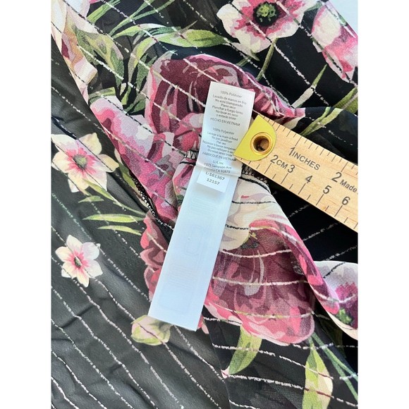 NWT LuLaRoe M Floral Sheer Cover Up Lace Crochet Kimono Midi Open Front Oversize - Picture 10 of 13